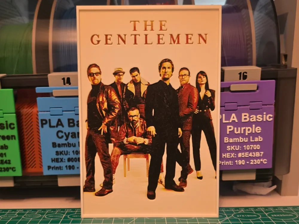 The Gentlemen Movie Poster - Hueforge Art by Lumpy3D HueForge model: The Gentlemen Movie Poster - Hueforge Art by Lumpy3D