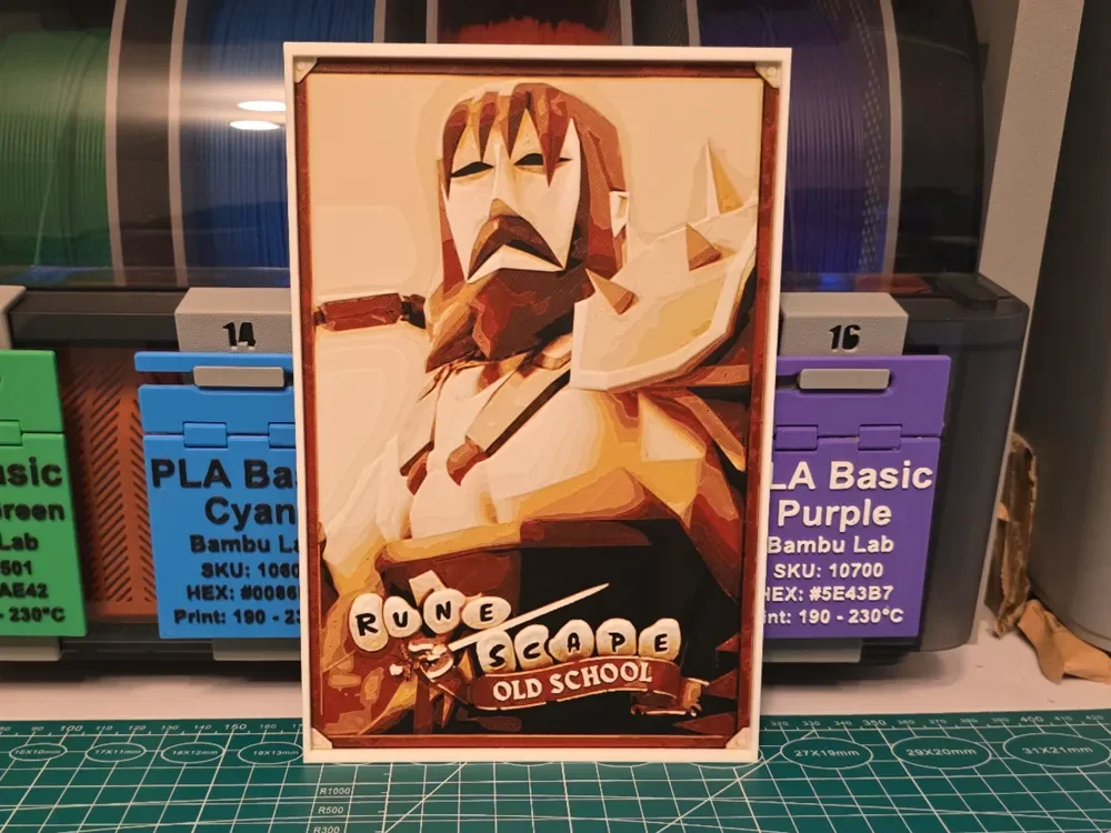 Old School RuneScape Game Poster - Hueforge Art by Lumpy3D HueForge model: Old School RuneScape Game Poster - Hueforge Art by Lumpy3D