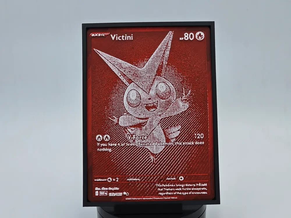 HueForge model: Victini Monochrome Pokemon Card by Loki
