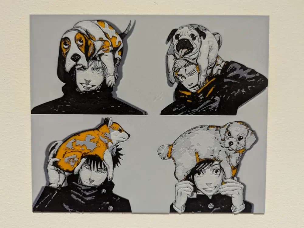 HueForge model: Jujutsu Kaisen JJK: Four-Dog Cover Hueforge by Razel