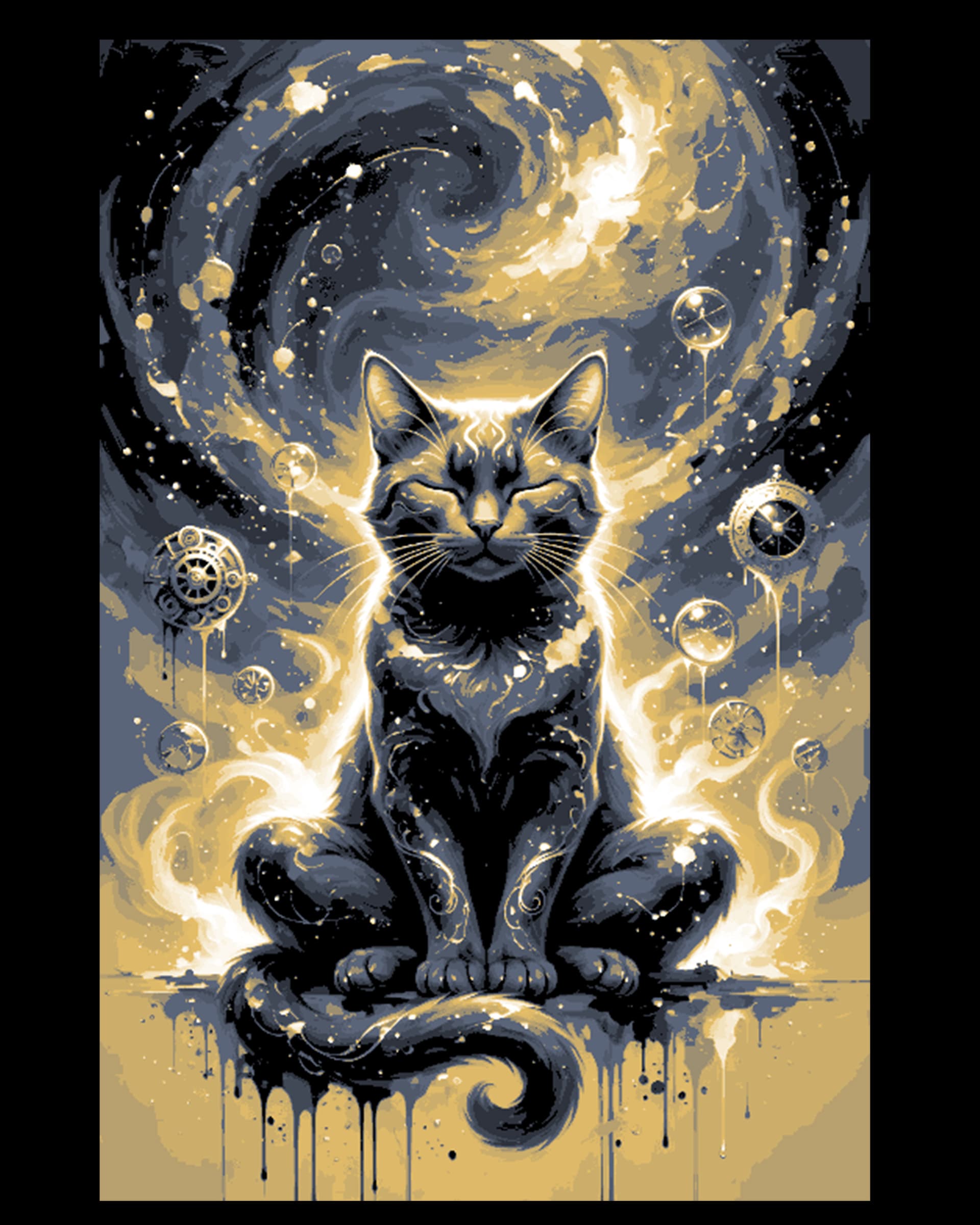 The Cosmic Cat - Ruler of all dimensions and Times - Hueforge Art
