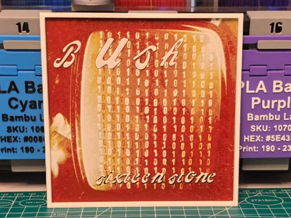 Bush "Sixteen Stone" Album - Hueforge Art by Lumpy3D HueForge model: Bush "Sixteen Stone" Album - Hueforge Art by Lumpy3D