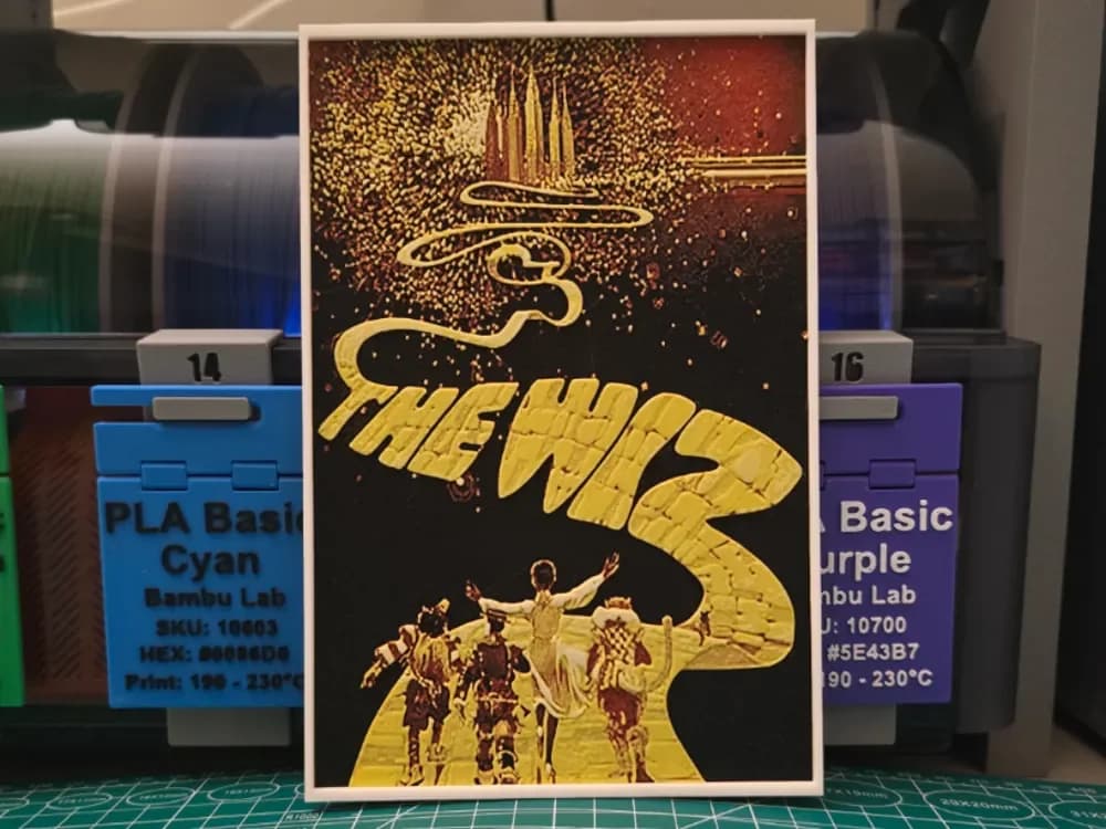 The Wiz Movie Poster - Hueforge Art by Lumpy3D HueForge model: The Wiz Movie Poster - Hueforge Art by Lumpy3D