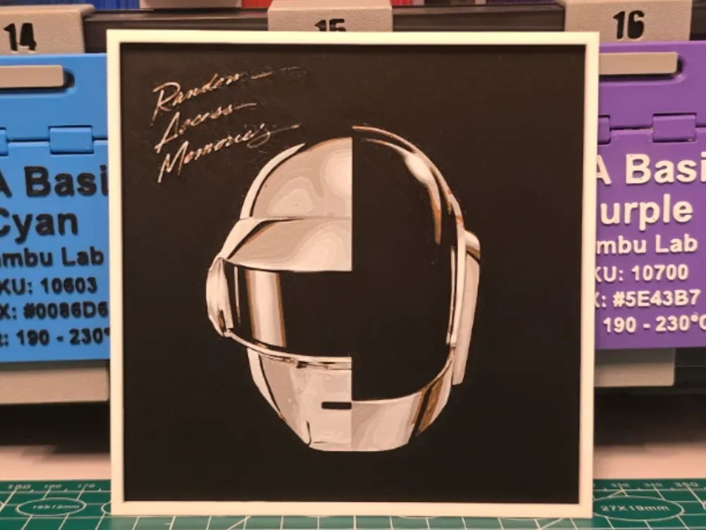 Daft Punk "Random Access Memories" Album Art by Lumpy3D HueForge model: Daft Punk "Random Access Memories" Album Art by Lumpy3D