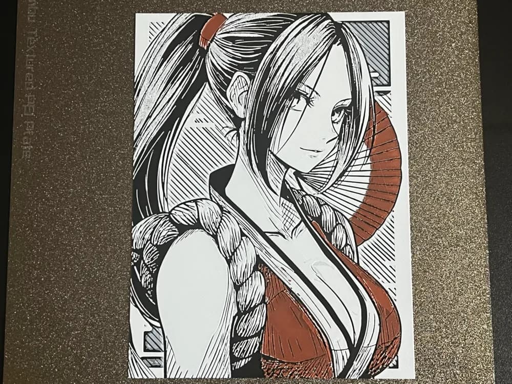 Mai Shiranui Sketch Style Hueforge by FantasyZ HueForge model: Mai Shiranui Sketch Style Hueforge by FantasyZ