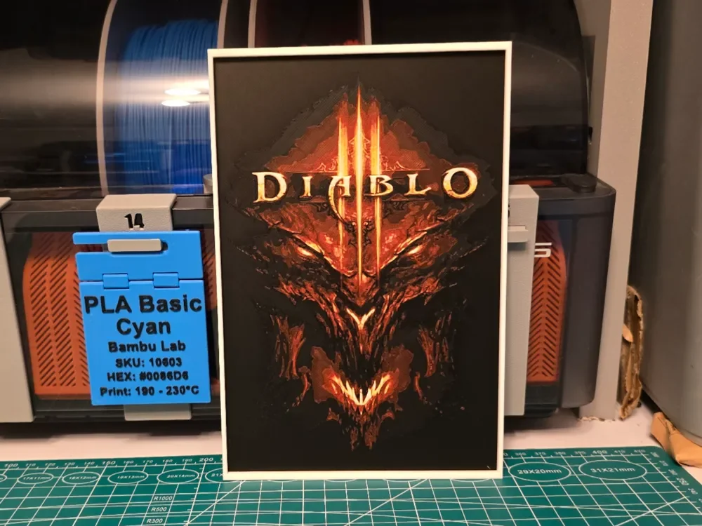 Diablo III Game Poster - Hueforge Art by Lumpy3D HueForge model: Diablo III Game Poster - Hueforge Art by Lumpy3D