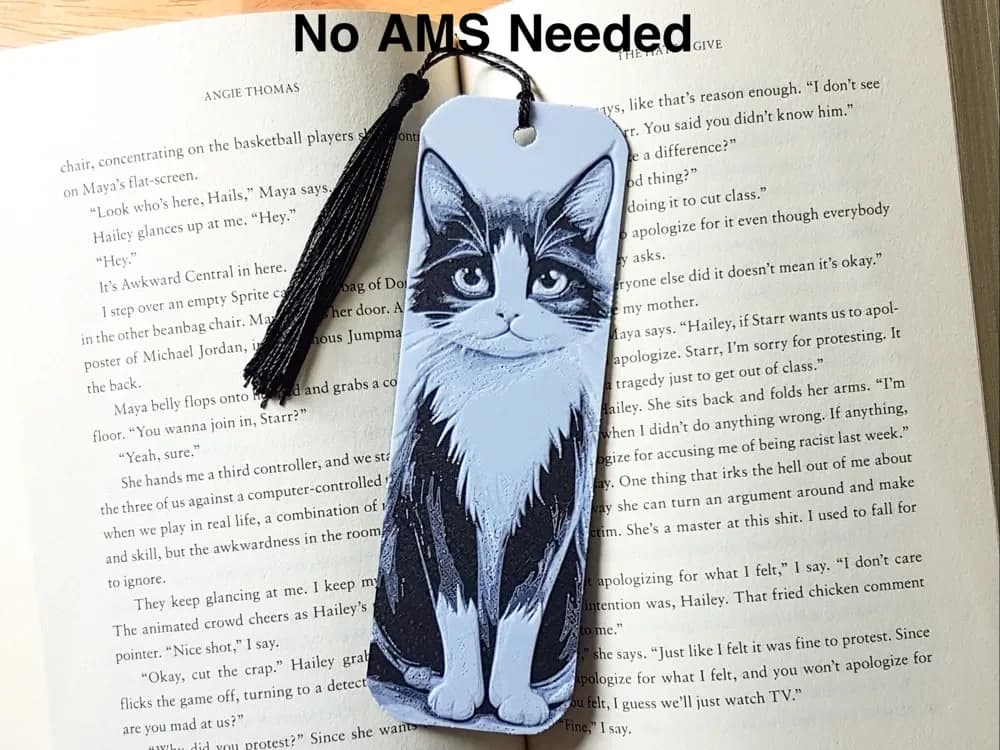 Bookmark, Tuxedo Cat. Hueforge. by Dame Jo HueForge model: Bookmark, Tuxedo Cat. Hueforge. by Dame Jo