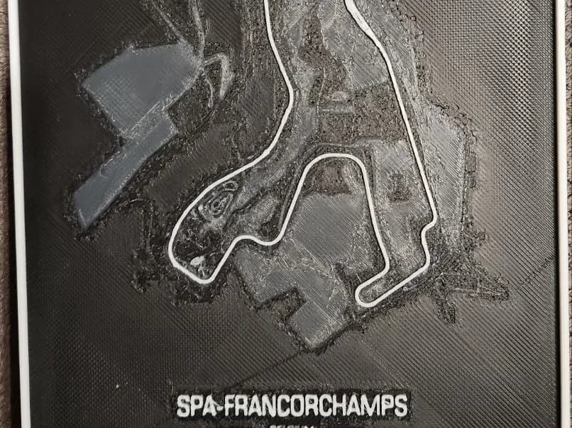 Spa-Francorchamps Circuit F1 - HueForge by keko HueForge model: Spa-Francorchamps Circuit F1 - HueForge by keko