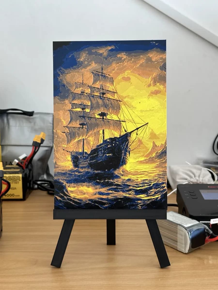 Ship sunset HueForge by enricoRE HueForge model: Ship sunset HueForge by enricoRE