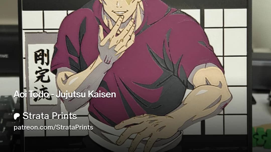 Aoi Todo - Jujutsu Kaisen by Strata Prints HueForge model: Aoi Todo - Jujutsu Kaisen by Strata Prints