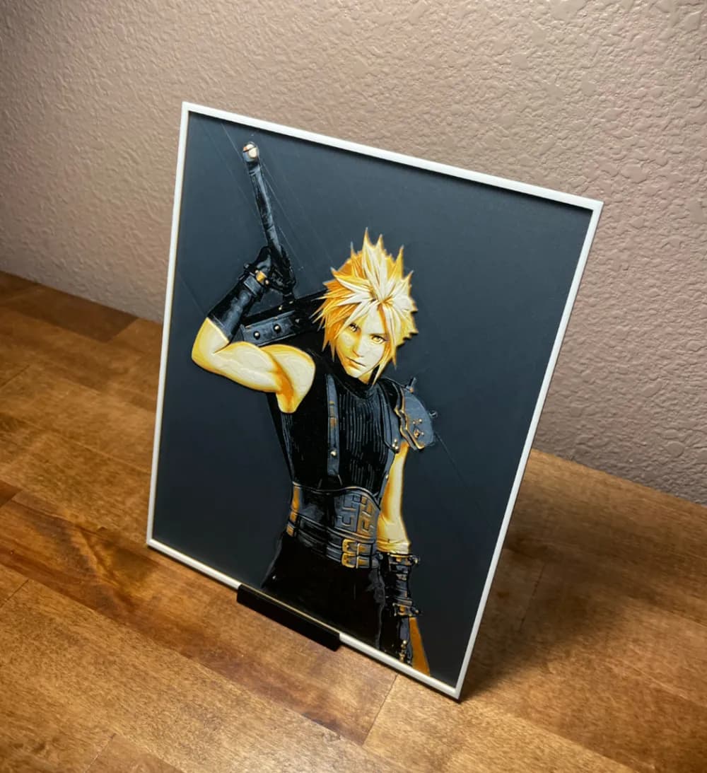 HueForge model: Hueforge - Final Fantasy VII - Cloud Up Close by Cloudy Nostalgia