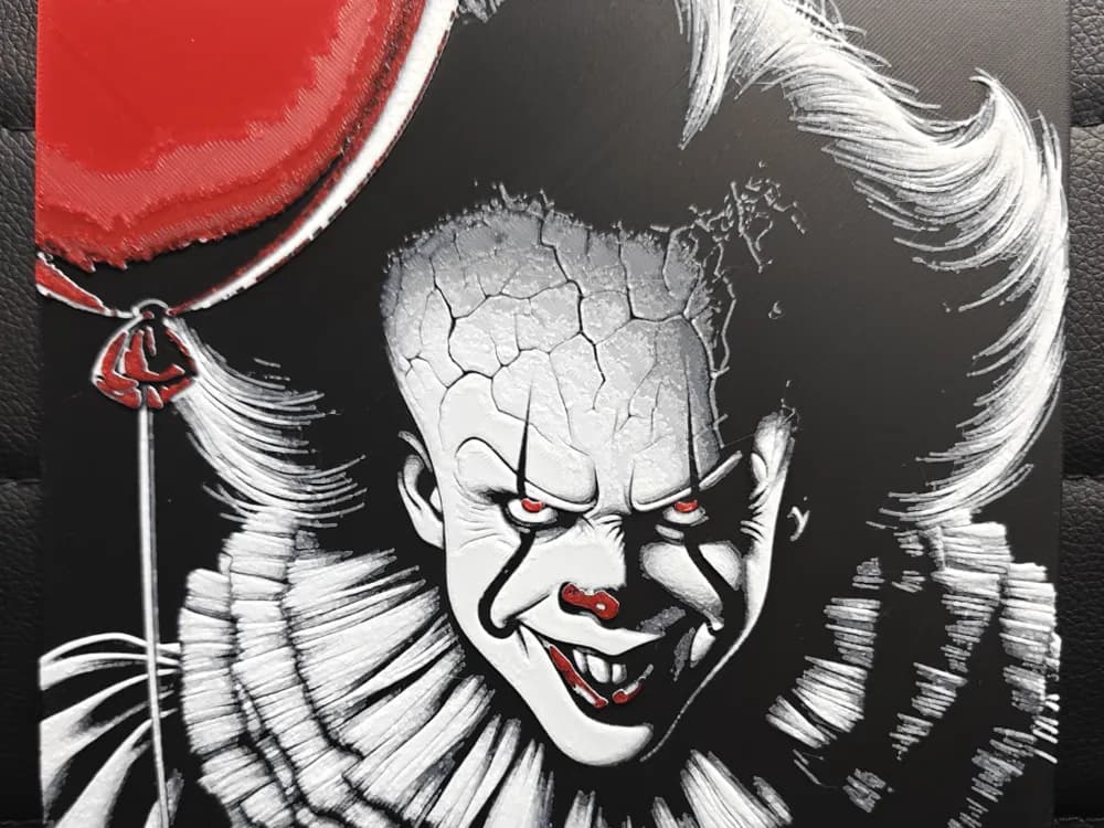 HueForge model: Pennywise by TheHueforgeLady