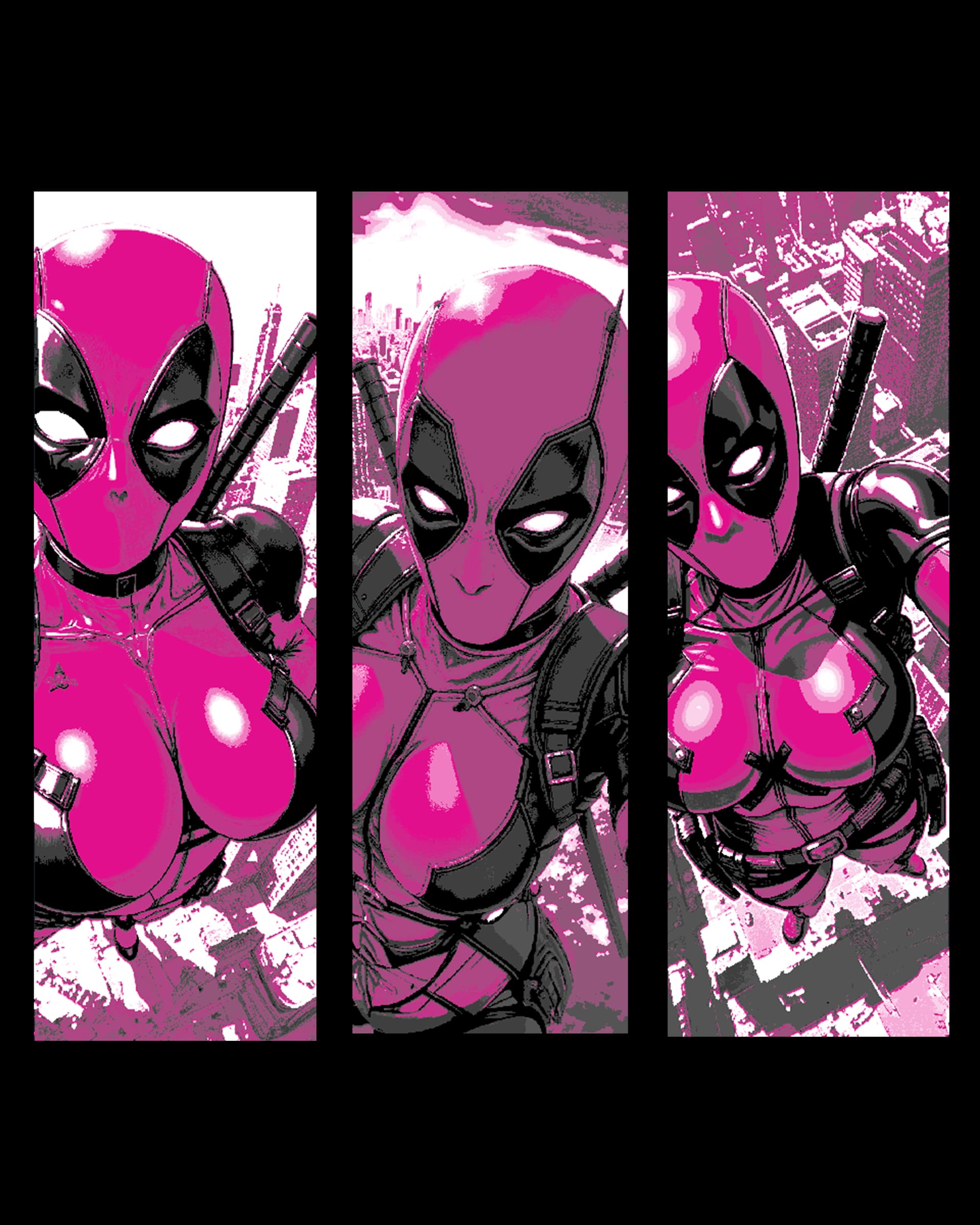Lady Deadpool will go to all lengths to get the perfect selfie - Fanart Set of bookmarks Lady Deadpool will go to all lengths to get the perfect selfie - Fanart Set of bookmarks