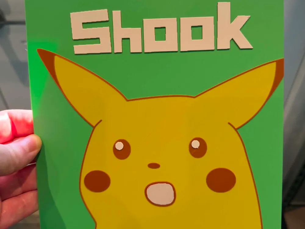 Pikachu Shook - Meme Hueforge Pikachu Shook - Meme Hueforge