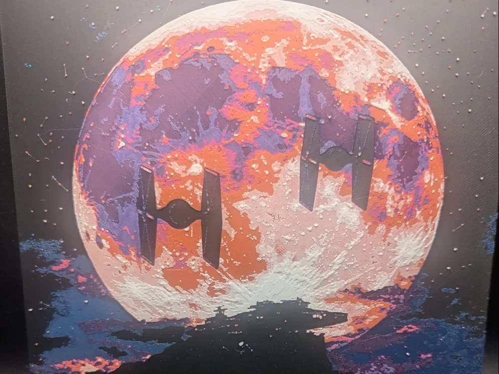 HueForge model: Tie Fighters in Flight Hueforge by the_bearded_jedi