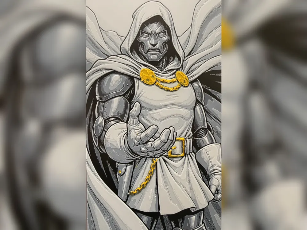 Doctor Doom Gold Accent HueForge Print by Thadius HueForge model: Doctor Doom Gold Accent HueForge Print by Thadius