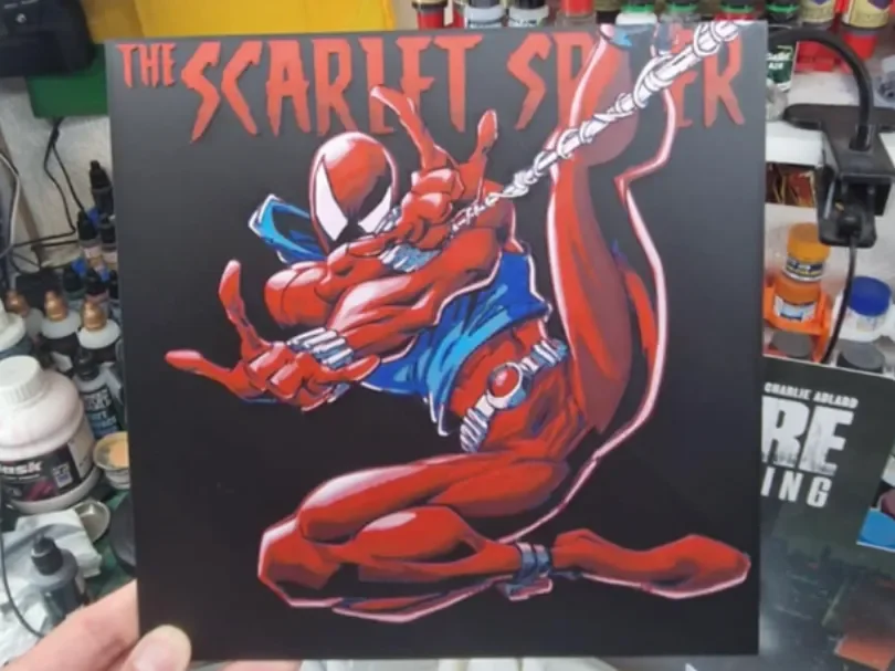 Scarlet Spider Hueforge by Dakiren HueForge model: Scarlet Spider Hueforge by Dakiren