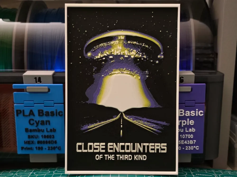 Close Encounters of the Third Kind Movie Poster by Lumpy3D HueForge model: Close Encounters of the Third Kind Movie Poster by Lumpy3D