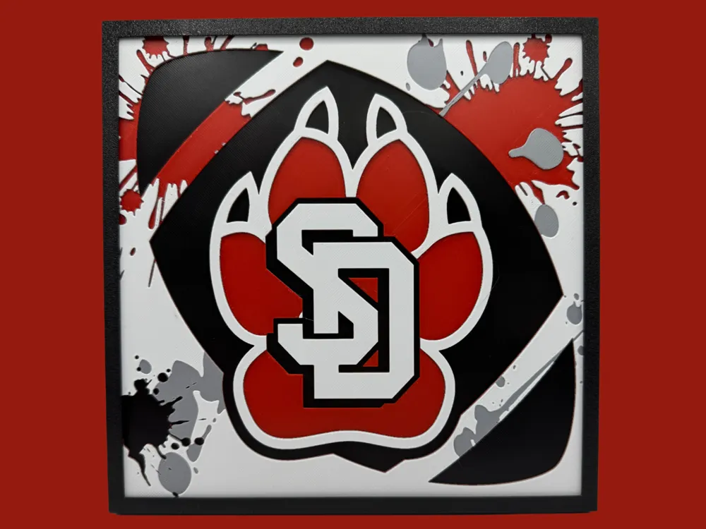 HueForge model: South Dakota Coyotes - NCAA Hueforge by Canadian Gamer