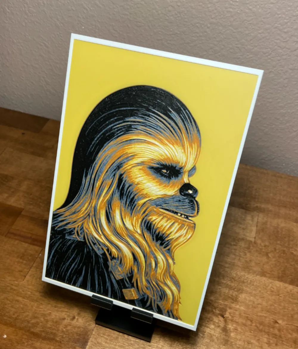 Hueforge - Star Wars - Chewbacca Side View by Cloudy Nostalgia HueForge model: Hueforge - Star Wars - Chewbacca Side View by Cloudy Nostalgia
