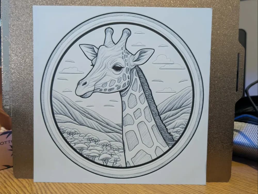 Porthole giraffe - 2 colour hueforge Porthole giraffe - 2 colour hueforge