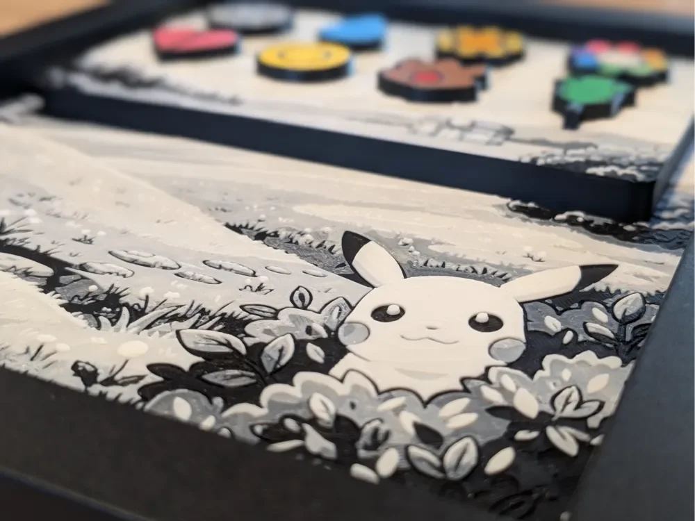 Pokemon Kanto Gym Badge Display with Hueforge 8x10 by Nextopia HueForge model: Pokemon Kanto Gym Badge Display with Hueforge 8x10 by Nextopia