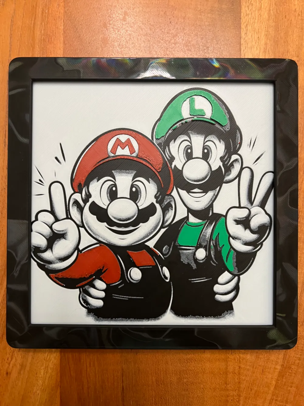 Mario and Luigi (Multi-colored) by JustBe 3D Printing HueForge model: Mario and Luigi (Multi-colored) by JustBe 3D Printing