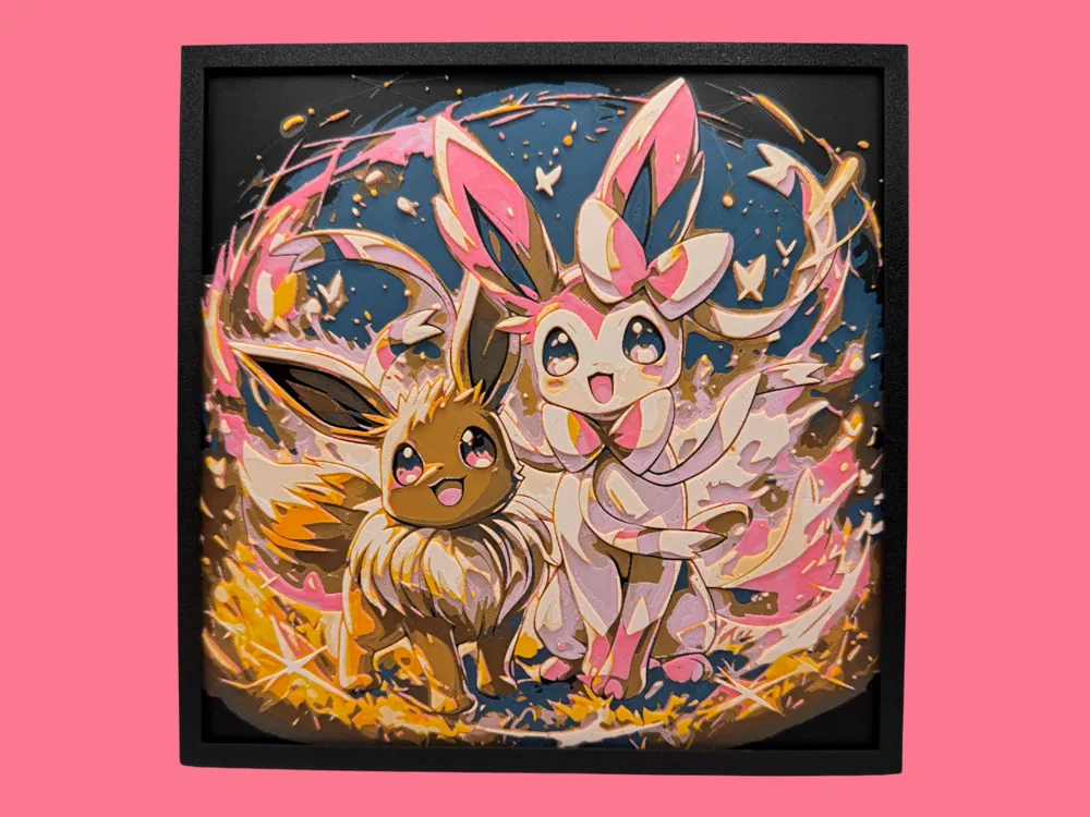 Eevee & Sylveon by Canadian Gamer HueForge model: Eevee & Sylveon by Canadian Gamer