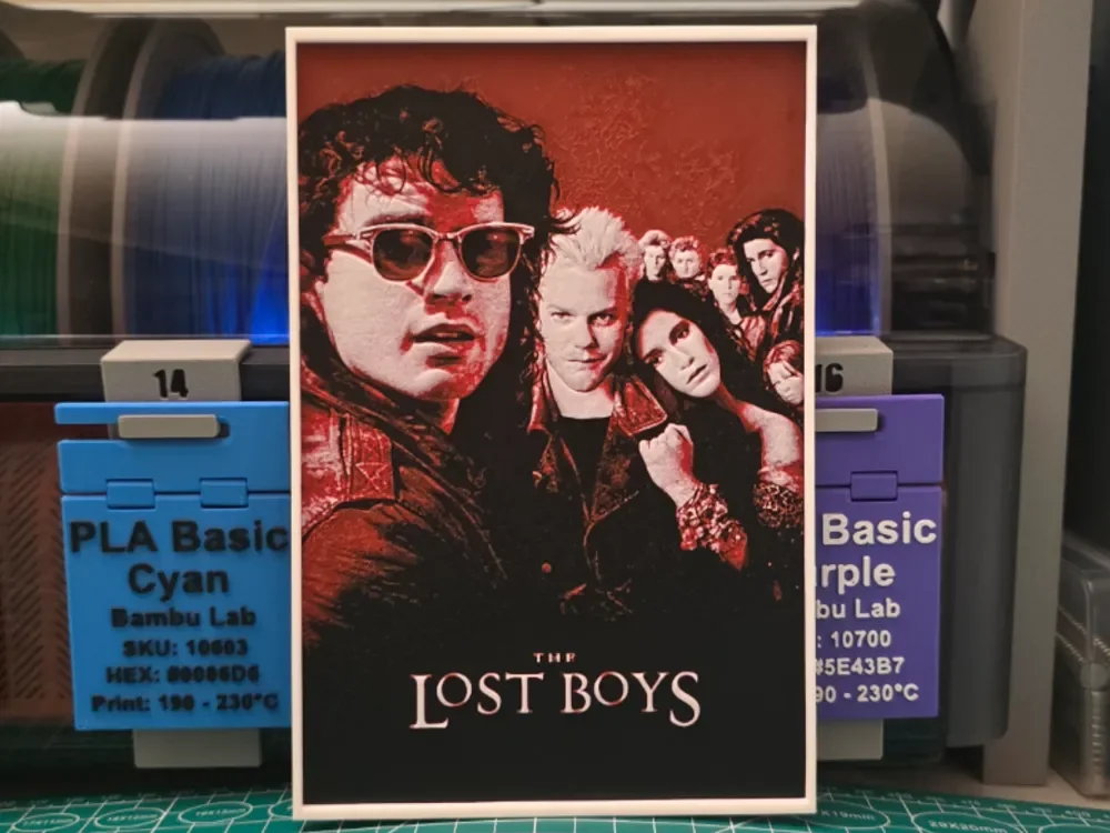 The Lost Boys Movie Poster - Hueforge Art by Lumpy3D HueForge model: The Lost Boys Movie Poster - Hueforge Art by Lumpy3D