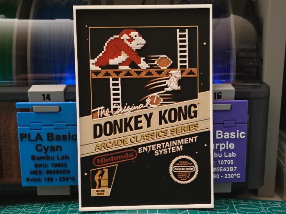 Donkey Kong Poster - Hueforge Art by Lumpy3D HueForge model: Donkey Kong Poster - Hueforge Art by Lumpy3D