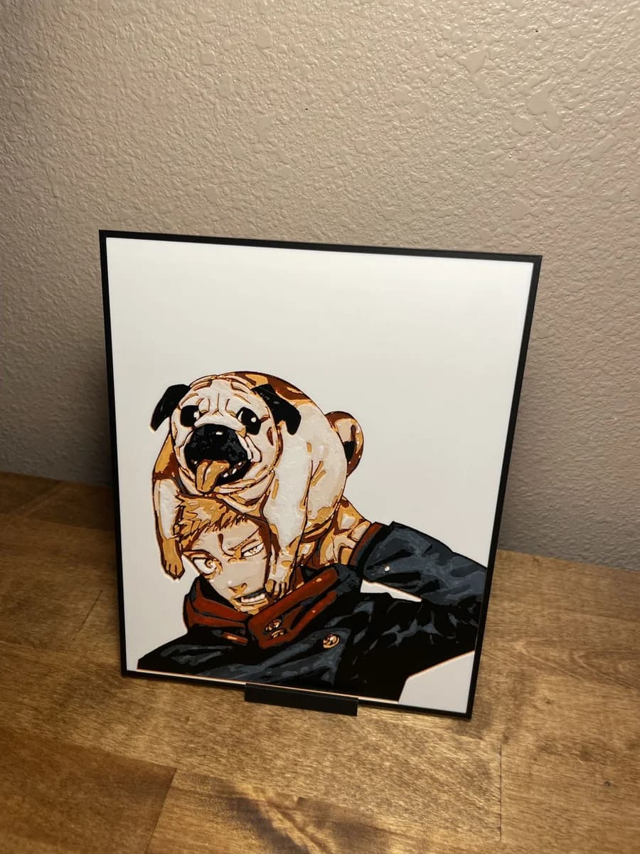 HueForge model: Itadori with pup by Cloudy Nostalgia