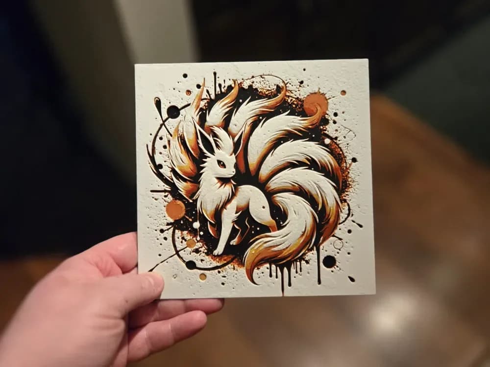 Graffiti Ninetales Hueforge by 3Ree Printing HueForge model: Graffiti Ninetales Hueforge by 3Ree Printing