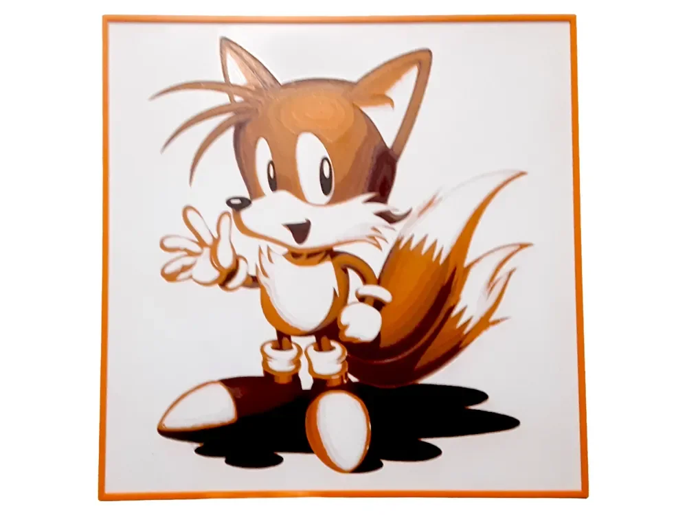 HueForge model: Tails the Fox Hueforge Sonic the Hedgehog Orange by Elsie Moonshadow