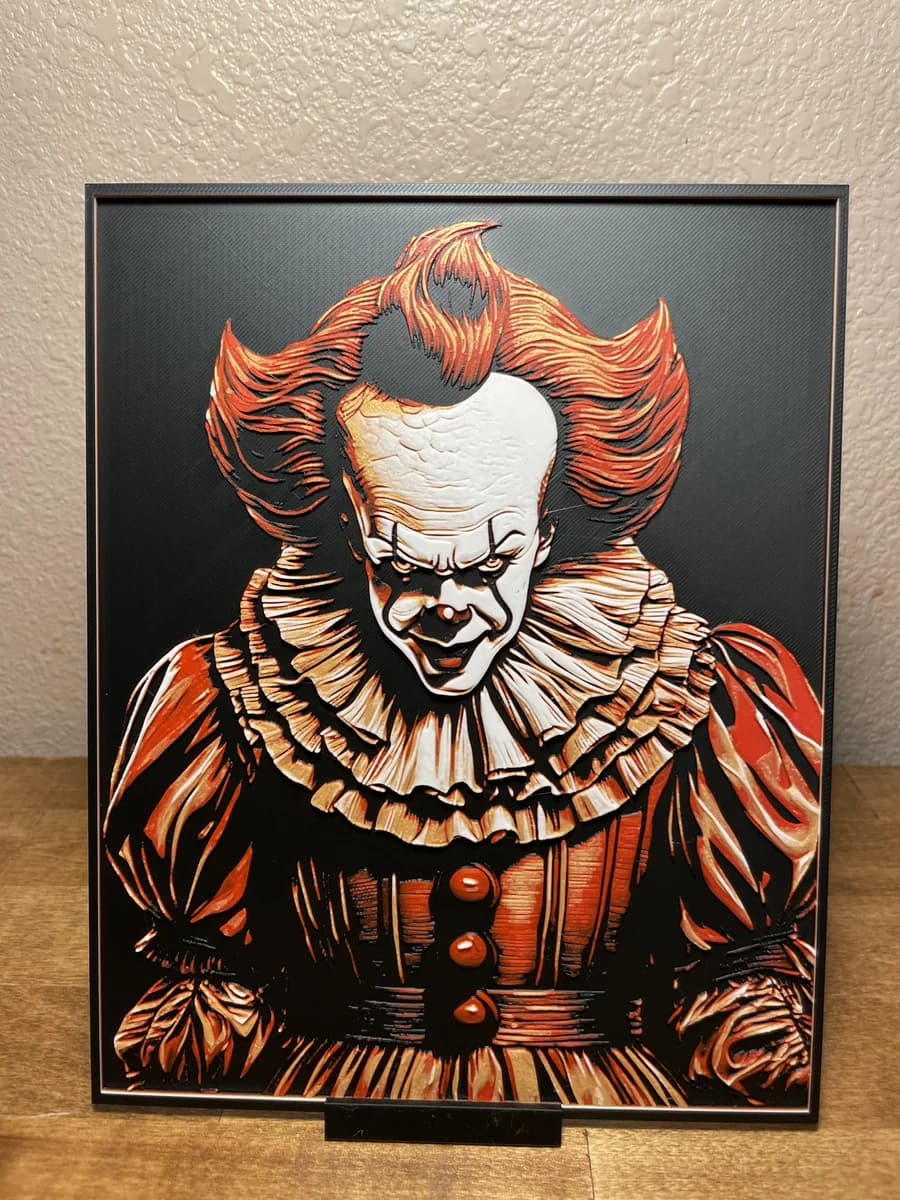 Pennywise by Cloudy Nostalgia HueForge model: Pennywise by Cloudy Nostalgia