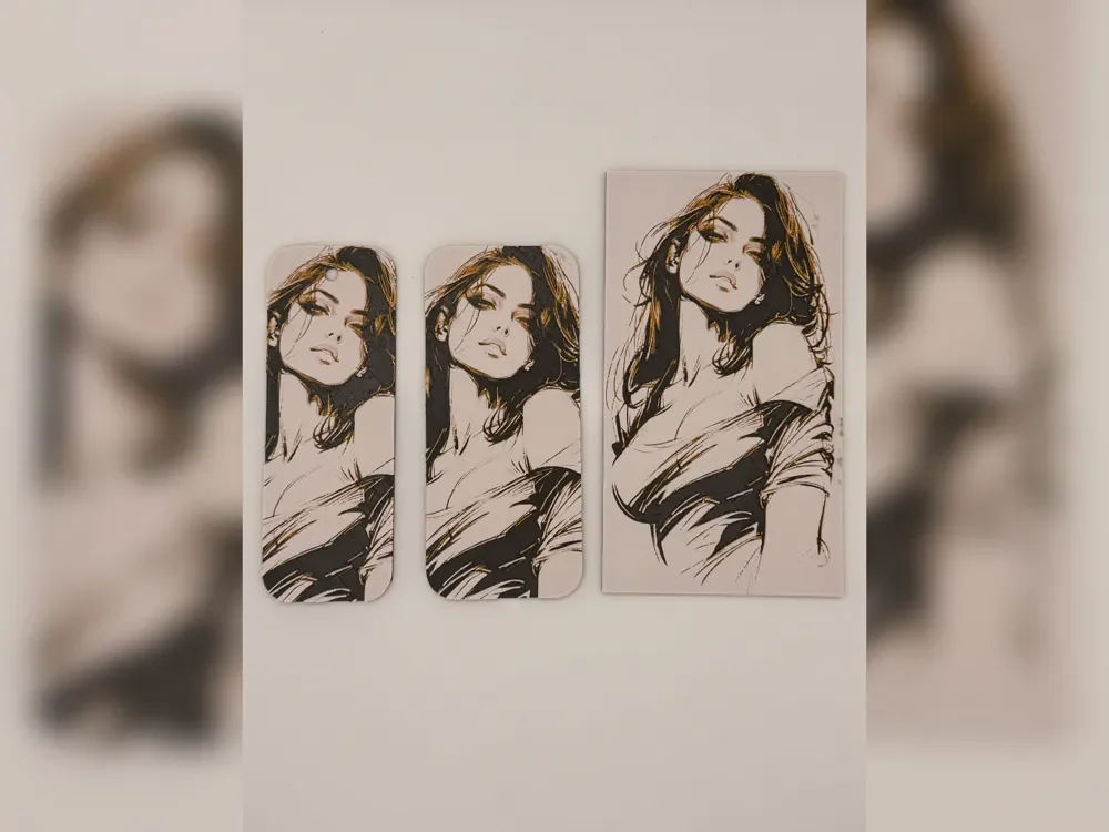 Orange Accent Sketch Woman bookmark set v2 by Thadius HueForge model: Orange Accent Sketch Woman bookmark set v2 by Thadius