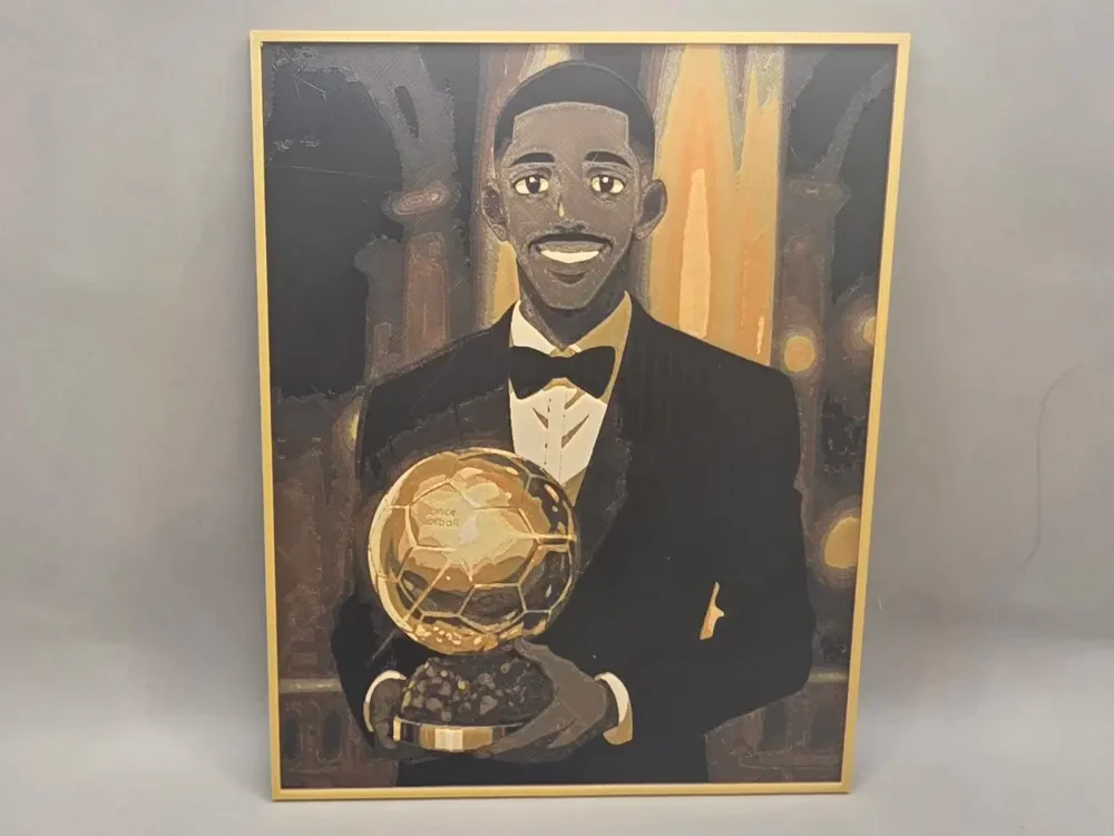 Ousmane Dembélé Ballon d’Or - HueForge by keko HueForge model: Ousmane Dembélé Ballon d’Or - HueForge by keko