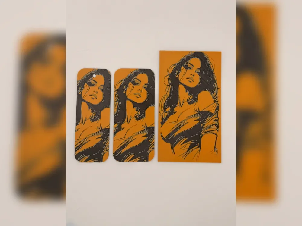 Orange Ink Woman Bookmark Set Orange Ink Woman Bookmark Set