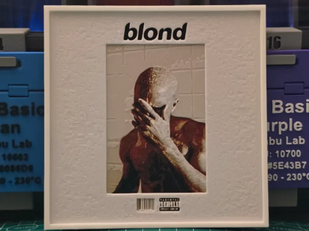 Frank Ocean's "Blonde" Album Art — Hueforge Creation by Lumpy3D HueForge model: Frank Ocean's "Blonde" Album Art — Hueforge Creation by Lumpy3D