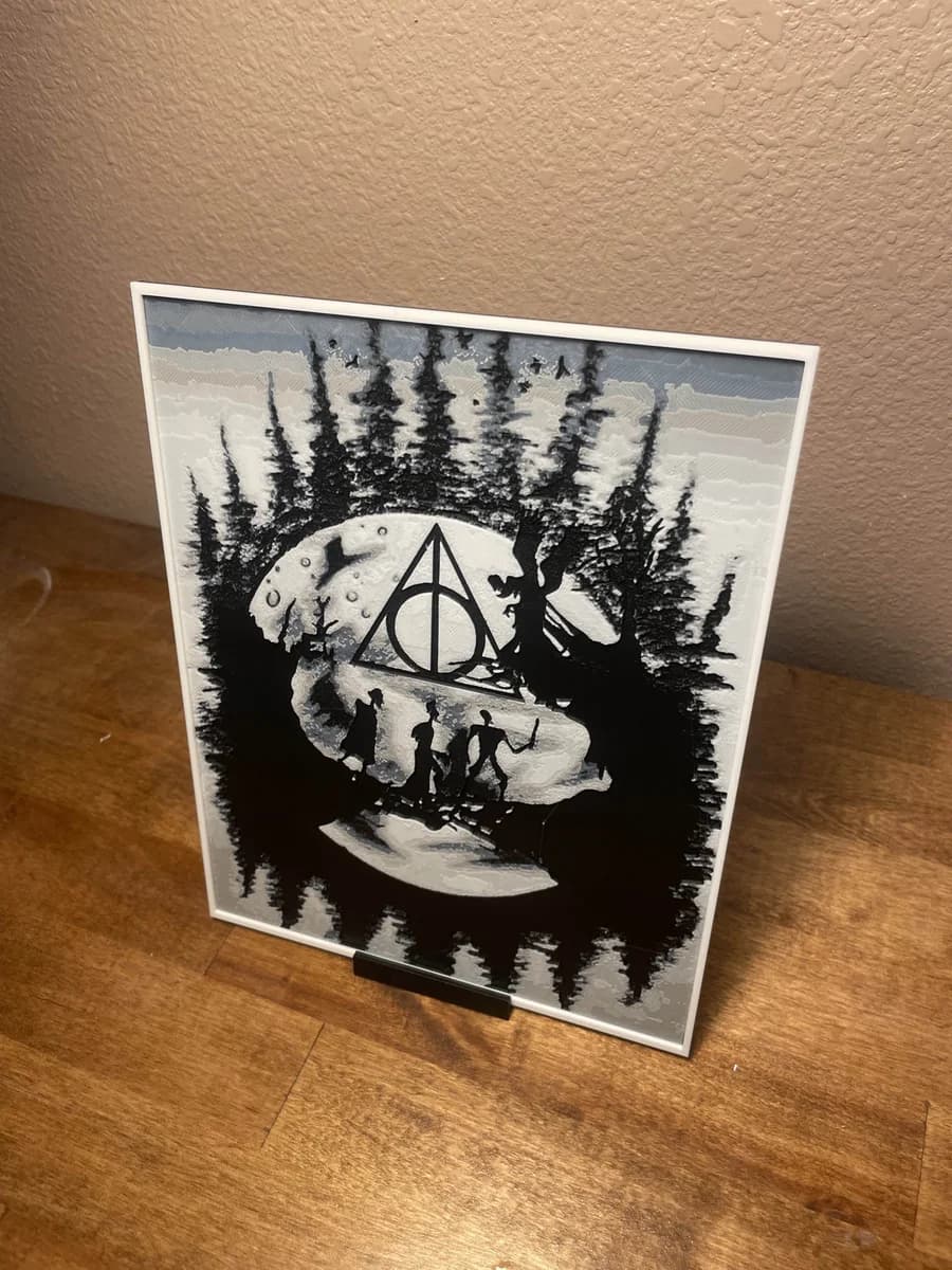 Deathly Hallows Brothers by Cloudy Nostalgia HueForge model: Deathly Hallows Brothers by Cloudy Nostalgia