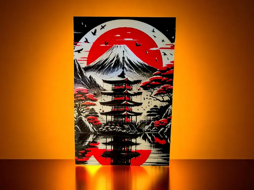 Hueforge Japanese Landscape - Mount Fuji Hueforge Japanese Landscape - Mount Fuji