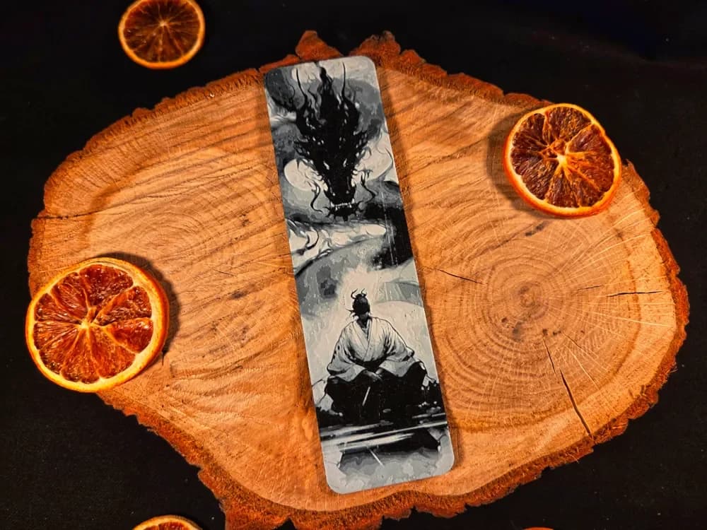 Samurai and dragon the beast bookmark - hueforge by EternalDesigns3D HueForge model: Samurai and dragon the beast bookmark - hueforge by EternalDesigns3D