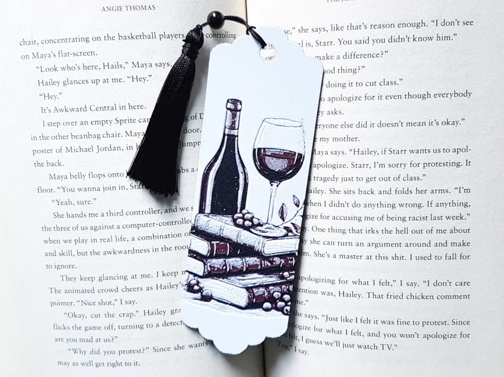 Bookmark, Wine and Books Bookmark, Wine and Books
