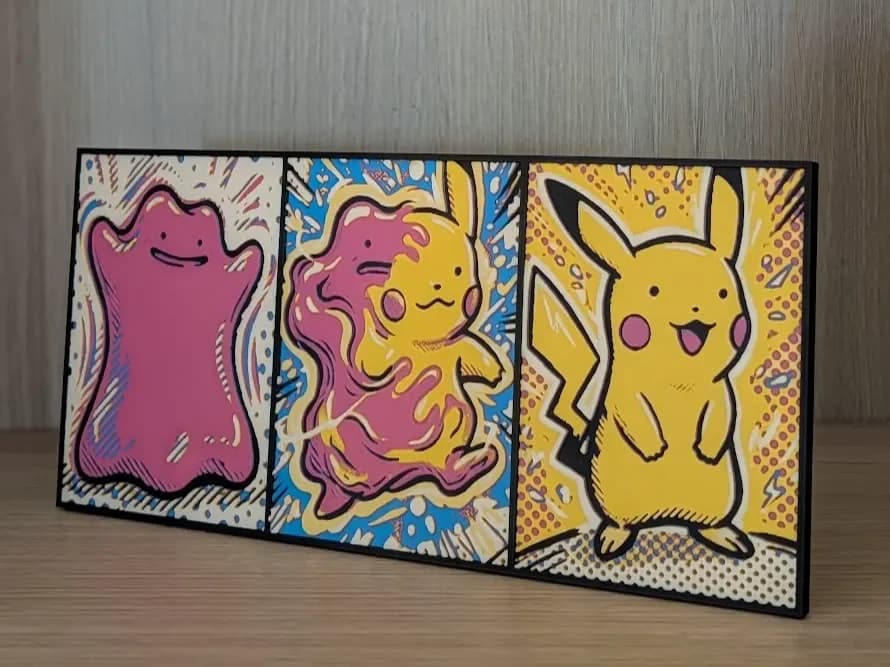 Ditto & Pikachu Pokemon Hueforge & Frame Ditto & Pikachu Pokemon Hueforge & Frame