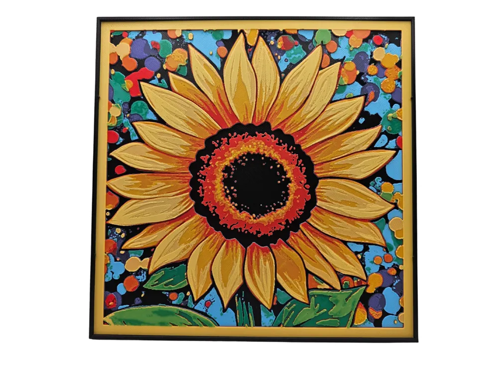 Sunflower (200x200mm) by BusyKikiBee HueForge model: Sunflower (200x200mm) by BusyKikiBee