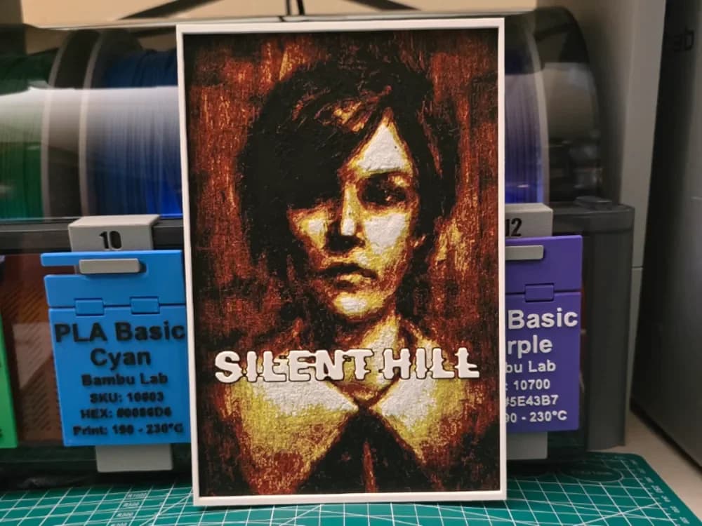 Silent Hill Game Poster - Hueforge Art by Lumpy3D HueForge model: Silent Hill Game Poster - Hueforge Art by Lumpy3D