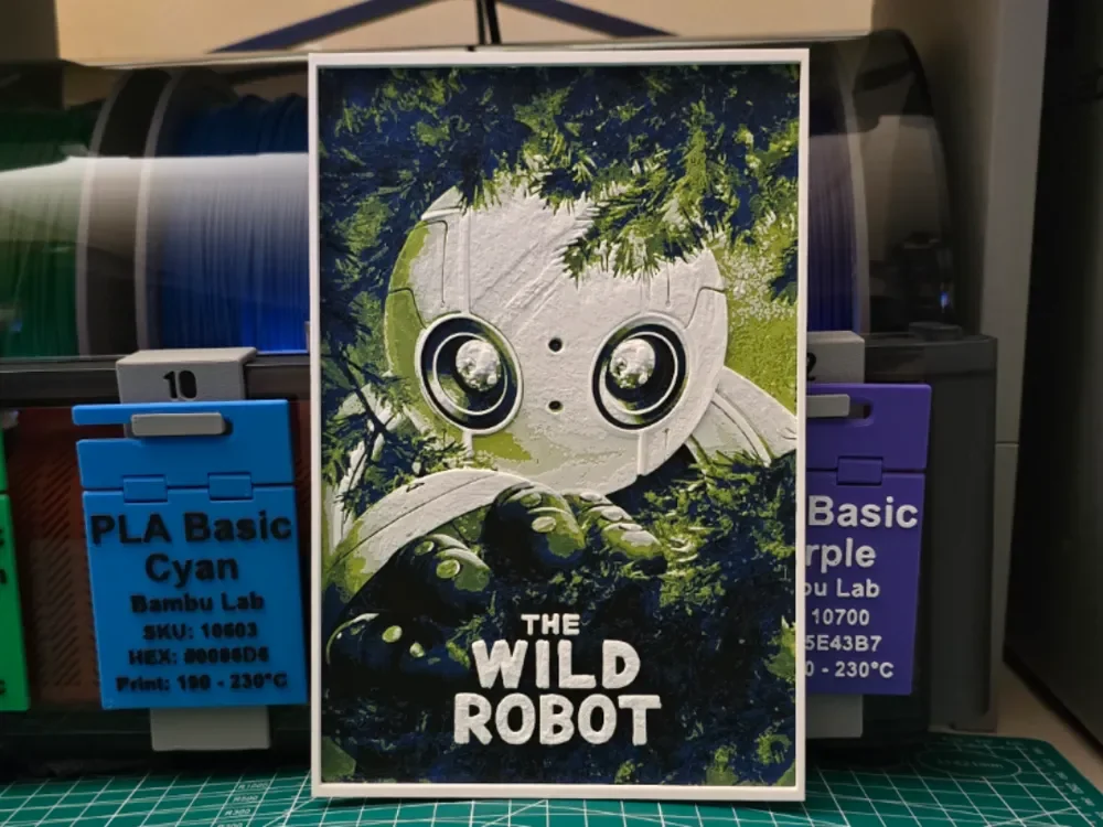 HueForge model: The Wild Robot Movie Poster - Hueforge Art by Lumpy3D