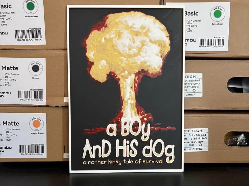 A Boy and His Dog Hueforge by Estiv HueForge model: A Boy and His Dog Hueforge by Estiv