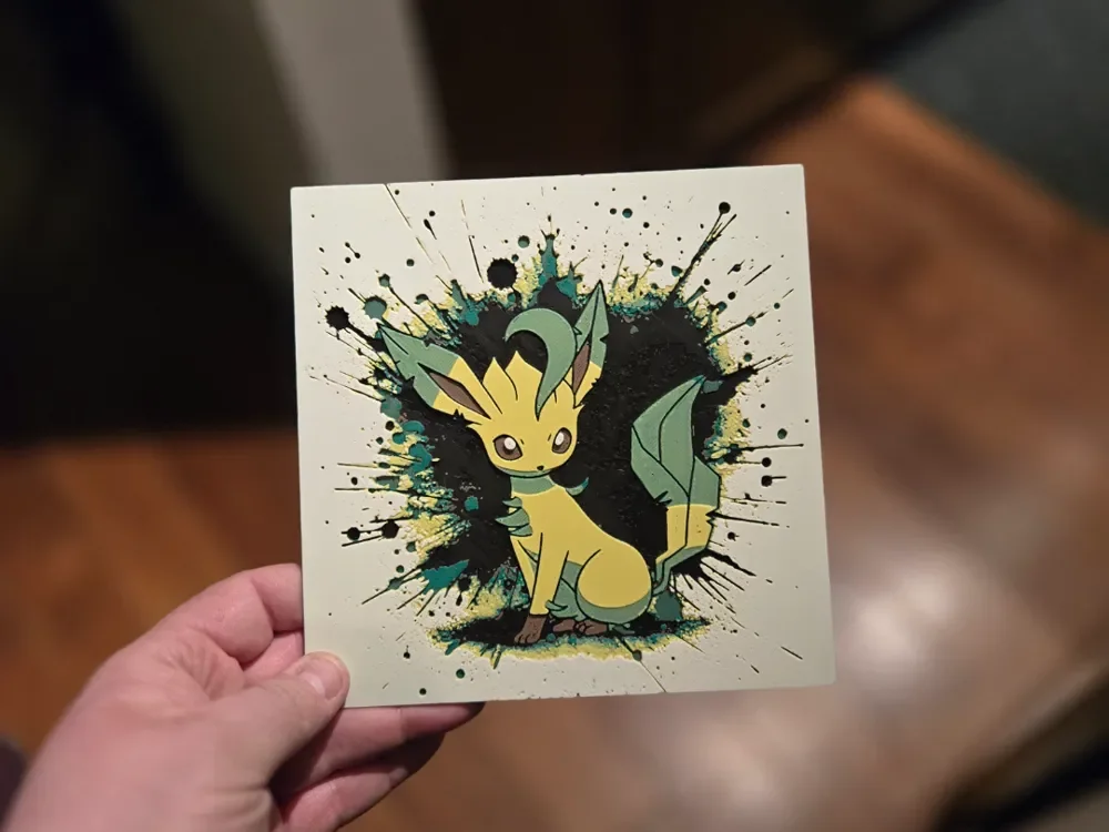 Graffiti Leafeon Hueforge by 3Ree Printing HueForge model: Graffiti Leafeon Hueforge by 3Ree Printing