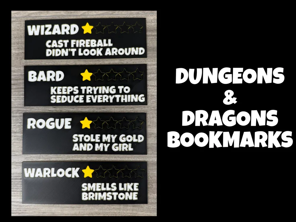 Dungeons & Dragons – One-Star Google Review Bookmark by Canadian Gamer HueForge model: Dungeons & Dragons – One-Star Google Review Bookmark by Canadian Gamer