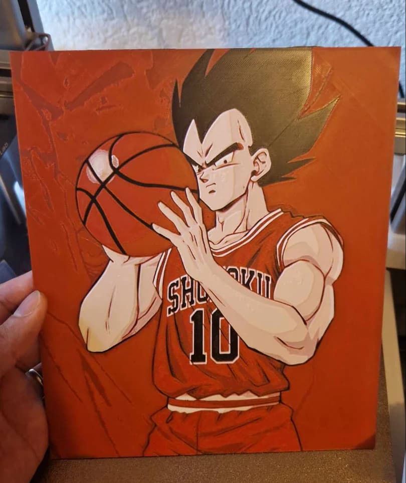 Vegeta shohoku - Dragon Ball Z Hueforge by Dakiren HueForge model: Vegeta shohoku - Dragon Ball Z Hueforge by Dakiren